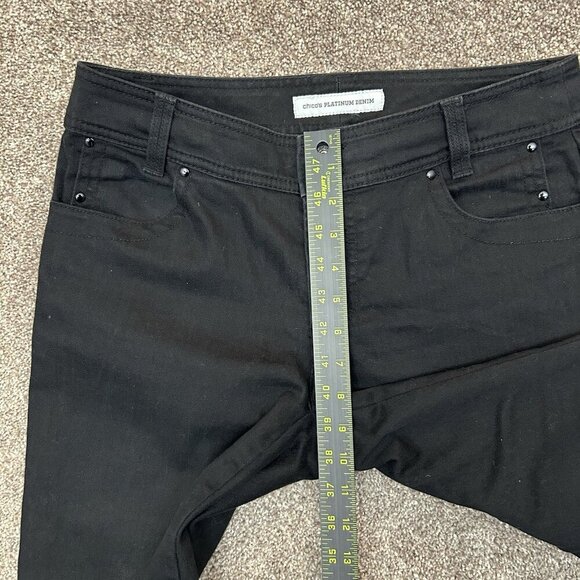 Chico's Womens Slim Capri Jeans Size 0 (S) Black Platinum Denim Ultimate Fit GUC - Picture 10 of 16